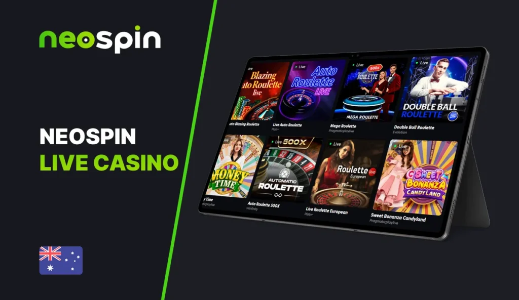 Live casino games section with tables at Neospin